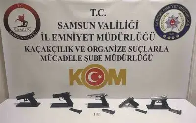 Samsun’da 5 tabanca ele geçirildi: 2 gözaltı
