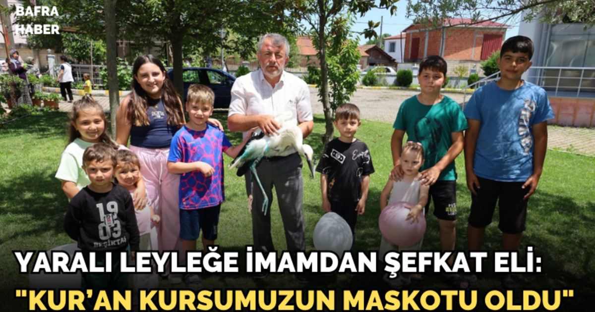 Yaralı leyleğe imamdan şefkat eli: "Kur’an kursumuzun maskotu oldu"