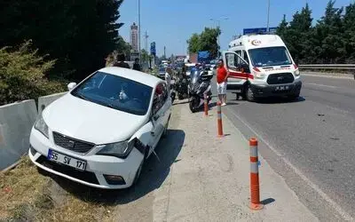 Motosiklet ile otomobil çarpıştı: 1 yaralı
