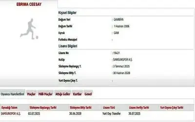Samsunspor, Ebrima Ceesay ile 3 yıllık sözleşme imzaladı
