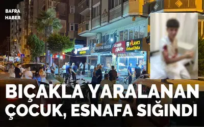 Bıçakla Yaralanan Çocuk Esnafa Sığındı