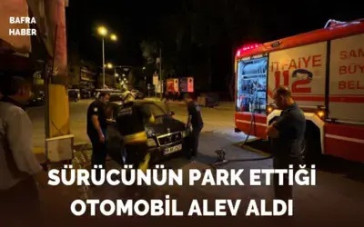 Sürücünün Park Ettiği Otomobil Alev Aldı