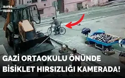 Gazi ortaokulu önünde Bisiklet Hırsızlığı Kamerada!