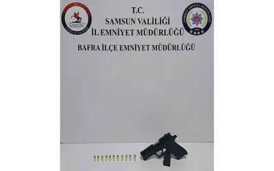 Bafra’da düğünde havaya ateş açan şahsa gözaltı