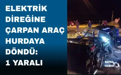 Direksiyon Hakimini Kaybeden Sürücü Elektrik Direğine Çarptı: 1 Ağır Yaralı