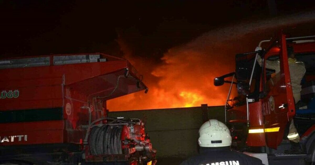 Samsun Bafra OSB’de geri dönüşüm tesisinde yangın