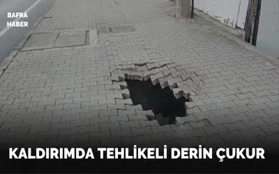 Kaldırımda Tehlikeli Derin Çukur Oluştu