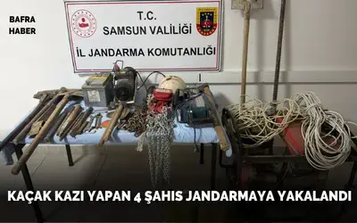 Kaçak kazı yapan 4 şahıs jandarmaya yakalandı
