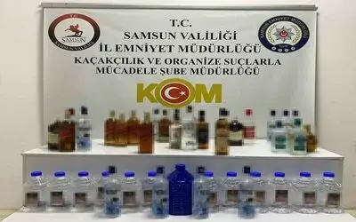 Samsun’da 28,1 litre sahte içki ve 35 litre etil alkol ele geçirildi
