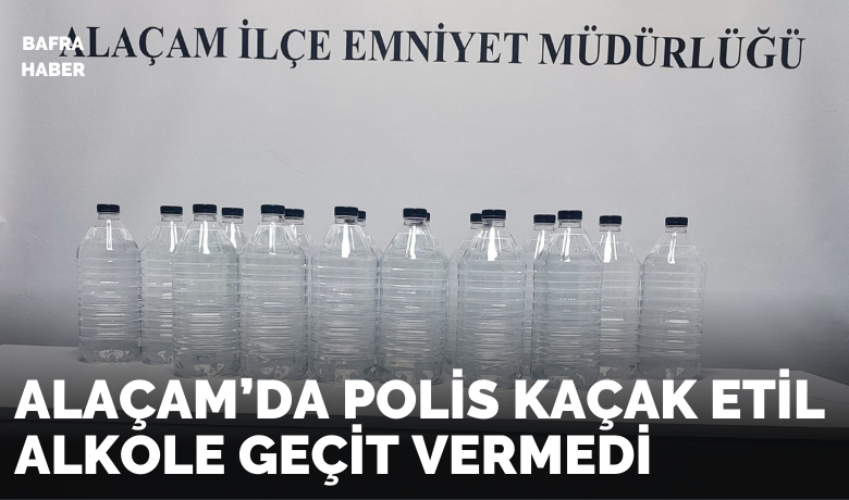 Alaçam’da Polis Kaçak Etil Alkole Geçit Vermedi - Samsun İl Emniyet Müdürlüğü’nün kaçak ürün ticaretine yönelik yürüttüğü çalışmalar kapsamında Alaçam’da düzenlenen operasyonda 40 litre etil alkol ele geçirildi.