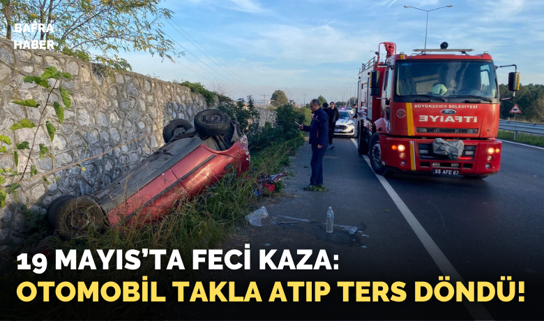 Takla atan otomobilde 2 kişi yaralandı