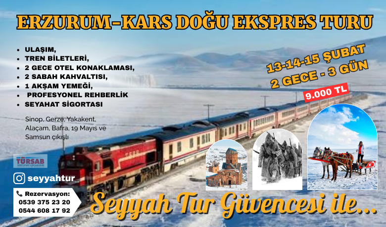 Erzurum – Kars Doğu Ekspres Turu İçin Seyyah Tur’dan Kışa Özel Program