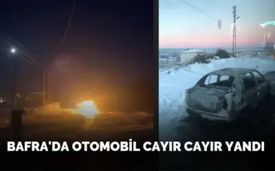 Bafra Dededağ Köyü’nde Seyir Halindeki Otomobil Yandı