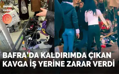 Bafra’da Kaldırımda Çıkan Kavga İş Yerine Zarar Verdi