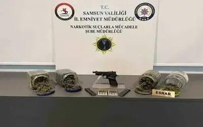 Samsun’da bir kişi uyuşturucu ve silahla yakalandı
