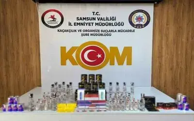 Samsun’da kaçak içki ve tütün operasyonu: 64 şişe sahte alkol ele geçirildi
