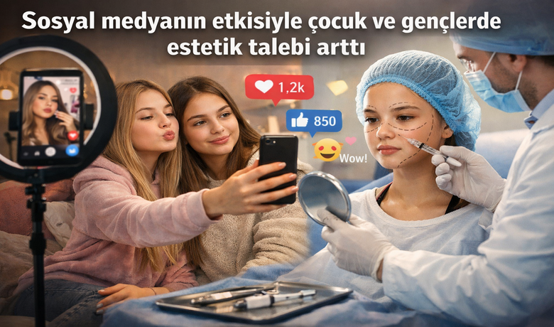 ’Sosyal medyanın etkisiyle çocukve gençlerde estetik talebi arttı’ - Estetik ve Plastik Cerrahi Uzmanı Prof. Dr. Hayati Akbaş, sosyal medyanın etkisiyle çocuk ve gençlerde estetik cerrahi taleplerinin arttığını belirterek, "İstisnalar dışında estetik müdahaleler, fiziksel ve ruhsal gelişim tamamlandıktan sonra yapılmalıdır" dedi.