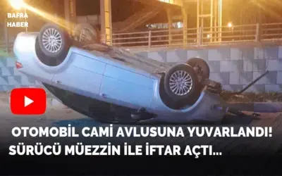 Otomobil Cami Avlusuna Yuvarlandı 