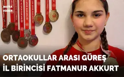 Ortaokullar Arası Güreş İl Birincisi Fatmanur Akkurt 