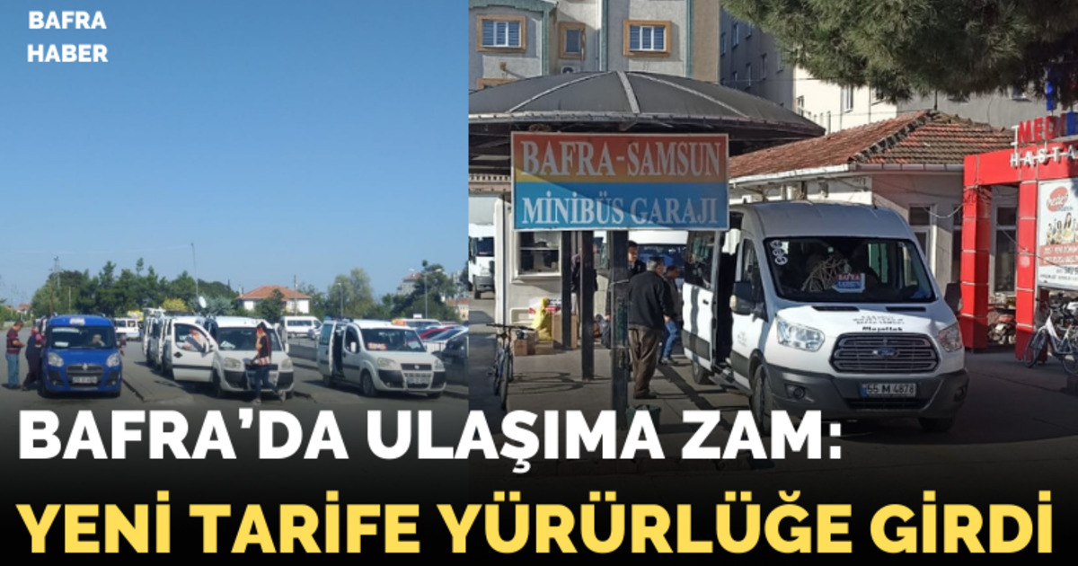 Bafra’da Ulaşıma Zam: Yeni Tarife Yürürlüğe Girdi