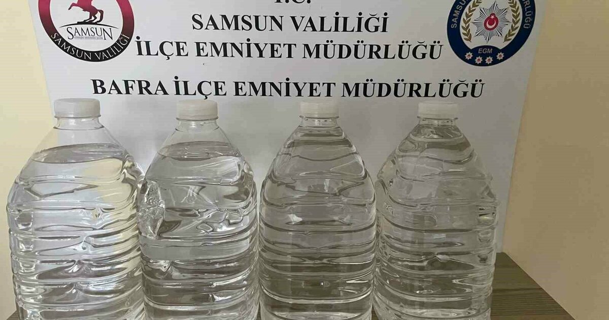 Bafra'da 20 litre etil alkol ele geçirildi
