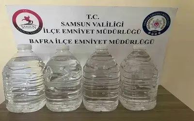 Bafra'da 20 litre etil alkol ele geçirildi
