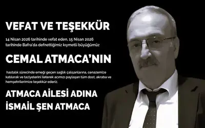 Cemal Atmaca İçin Vefat Ve Teşekkür Mesajı