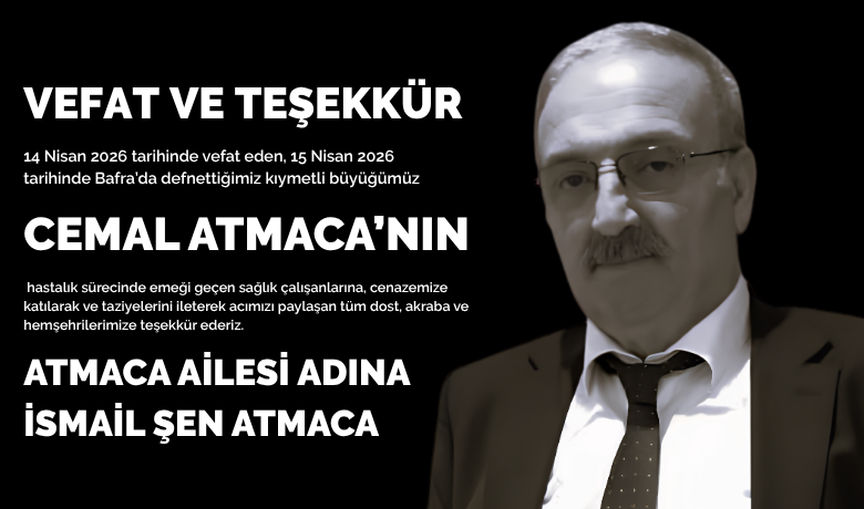 Cemal Atmaca İçin Vefat Ve Teşekkür Mesajı