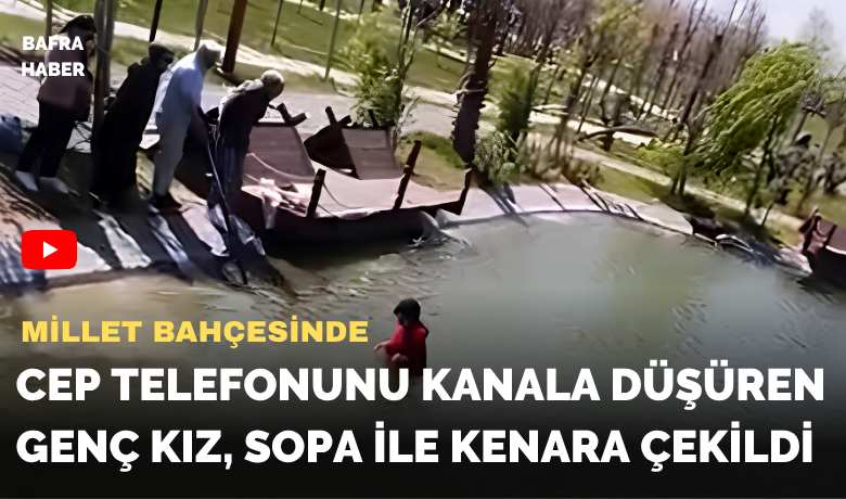 Düşürdüğü Telefon İçinKanala Girdi, Sopayla Çıkarıldı