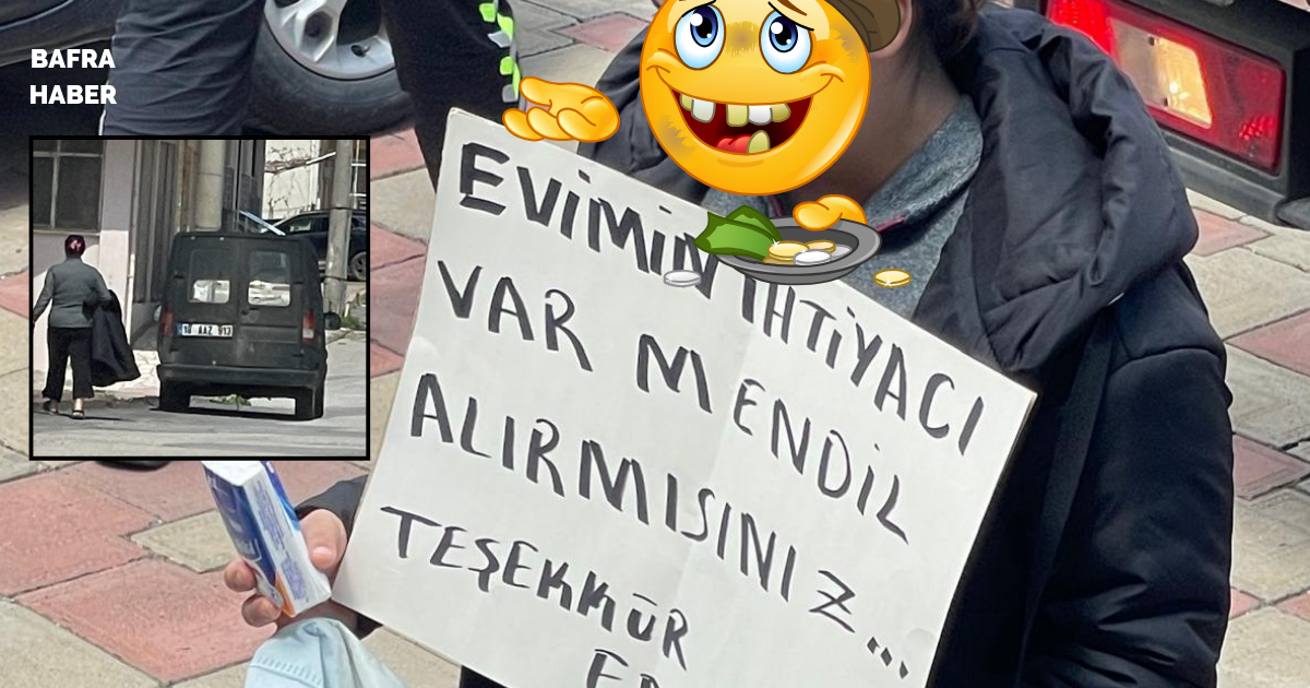 Bafra’da Cami Önünde Dilendi, Minibüse Binip Ayrıldı