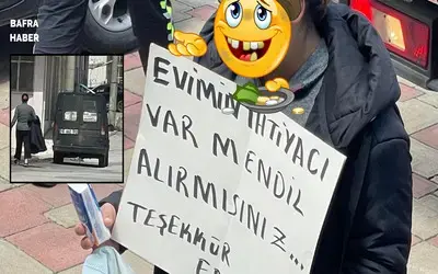 Bafra’da Cami Önünde Dilendi, Minibüse Binip Ayrıldı