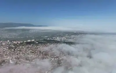 Samsun sisle kaplandı
