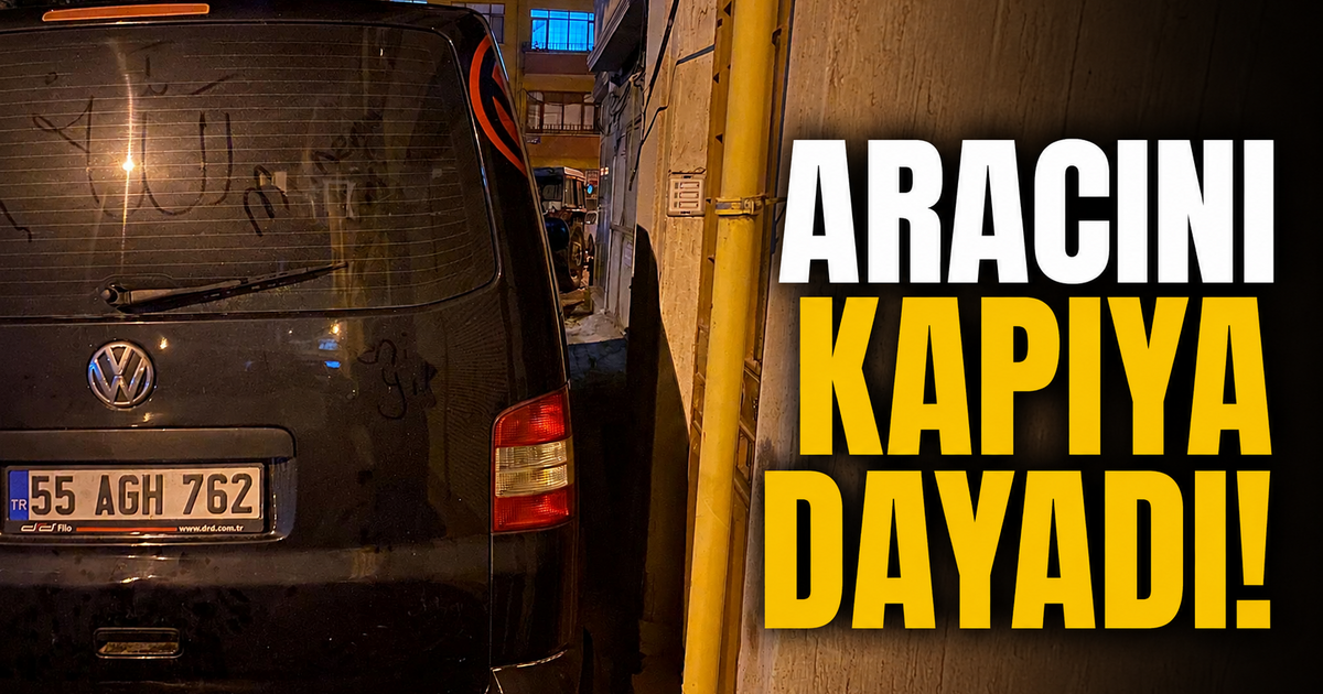 Aracını Apartman Kapısına Dayadı!