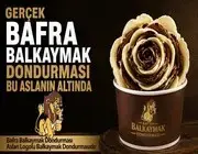 Meşhur Bafra Balkaymak Dondurması Aslan Logolu Balkaymak Dondurmasıdır