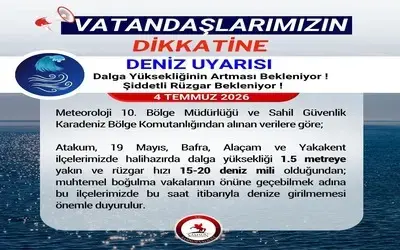 Samsun Valiliği’nden ’denize Girilmemesi’ Uyarısı
