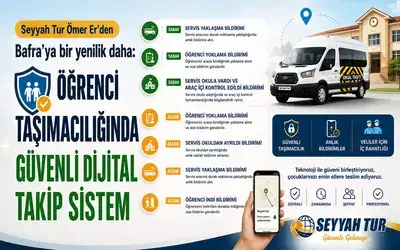 Seyyah Tur Ömer Er'den Bafra'ya Yeni Hizmet: Öğrenci Taşımacılığında Güvenli Dijital Takip Sistemi
