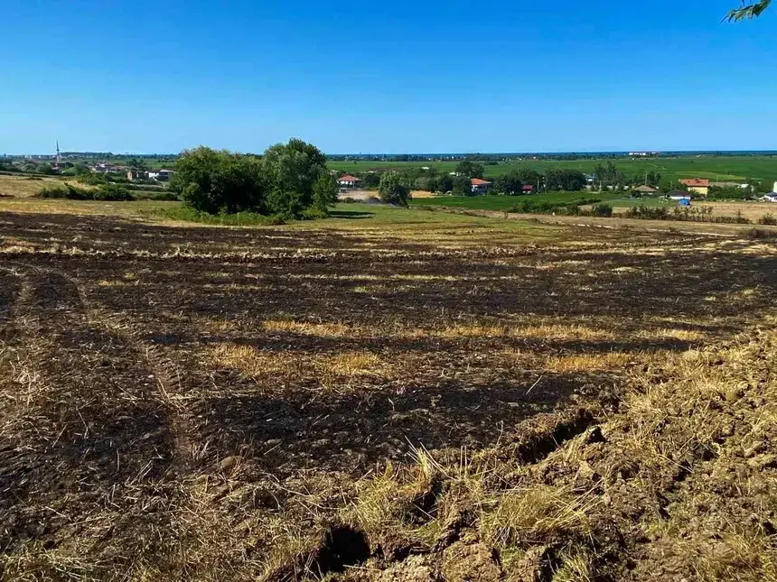 Alaçam’da Arazi Yangını Korkuttu