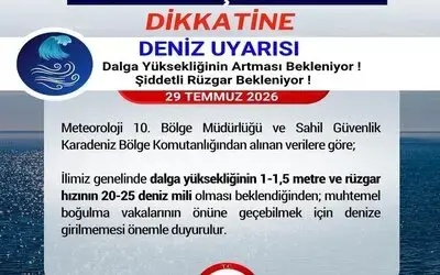 Karadeniz’de Yüksek Dalga Uyarısı: "Denize Girmeyin"