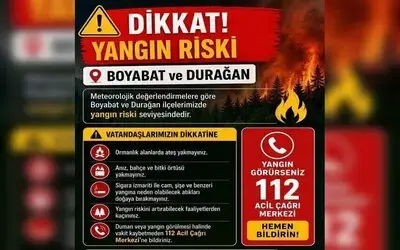 Sinop’ta İki İlçeye Yüksek Yangın Riski Uyarısı