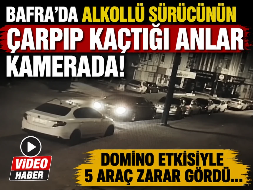 Bafra'da alkollü sürücünün çarpıp kaçtığı anlar kamerada