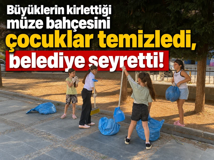 Bafra Tütün Müzesi’nin bahçesini çocuklar temizledi
