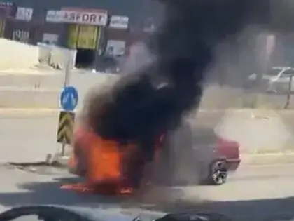 Seyir Halindeki Otomobilde Yangın Çıktı