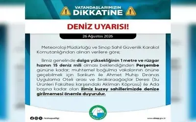 Sinop’ta Deniz Uyarısı