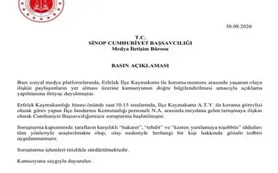 Erfelek’te Kaymakam İle Koruması Arasındaki Tartışmaya Soruşturma