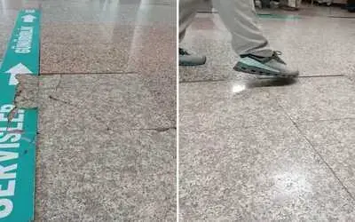 Bafra Devlet Hastanesi’nde kırık zemin taşları tehlike oluşturuyor