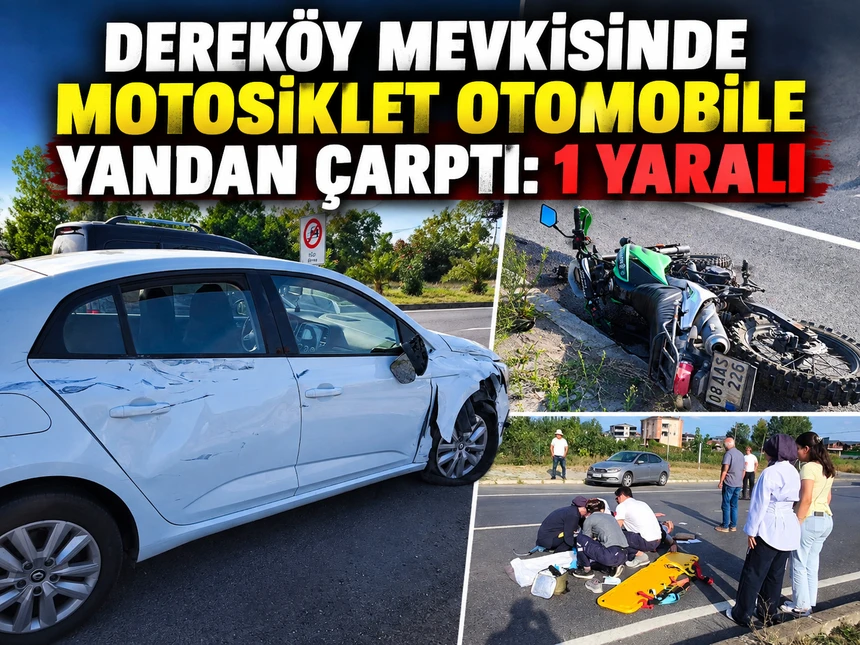 Samsun-Sinop yolunda otomobil ile motosiklet çarpıştı: 1 yaralı