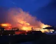 Bafra’daki Saman Deposu Yangını