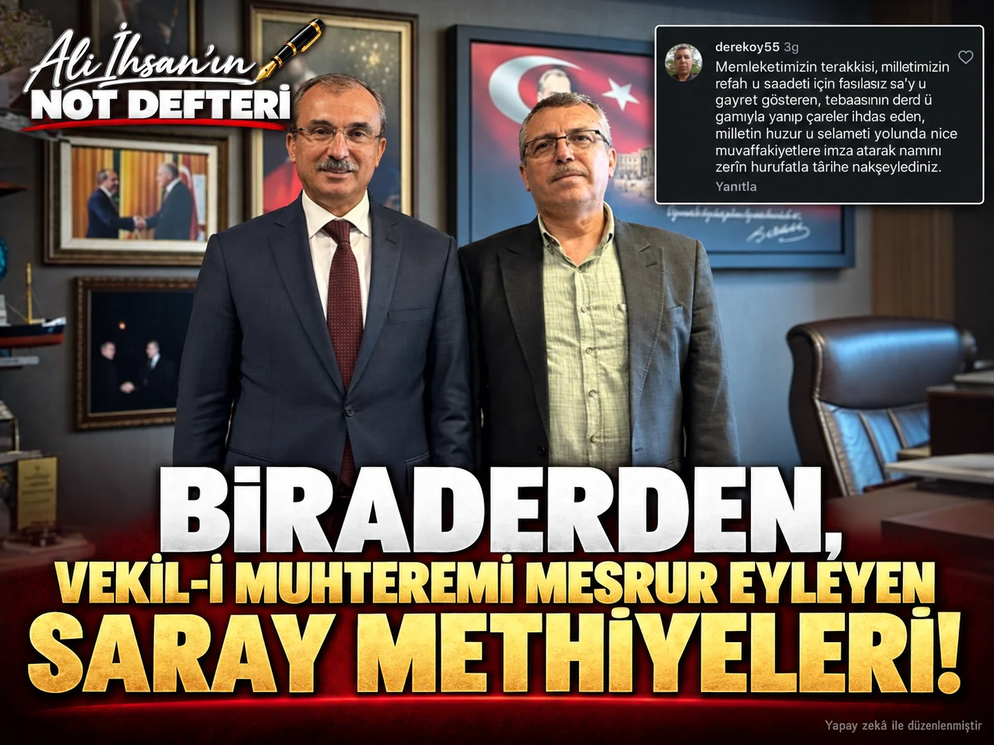 Biraderden, vekil-i muhteremi mesrur eyleyen saray methiyeleri!