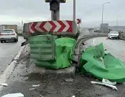 Viyadükteki Kaza Maddi Hasarla Atlatıldı