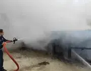 Bafra’da Baraka Yangını